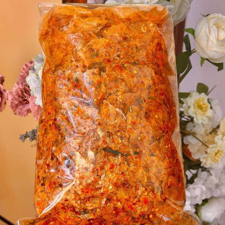 

KERIPIK KACA 500gr PEDAS DAUN JERUK / KRIPCA REMPAH