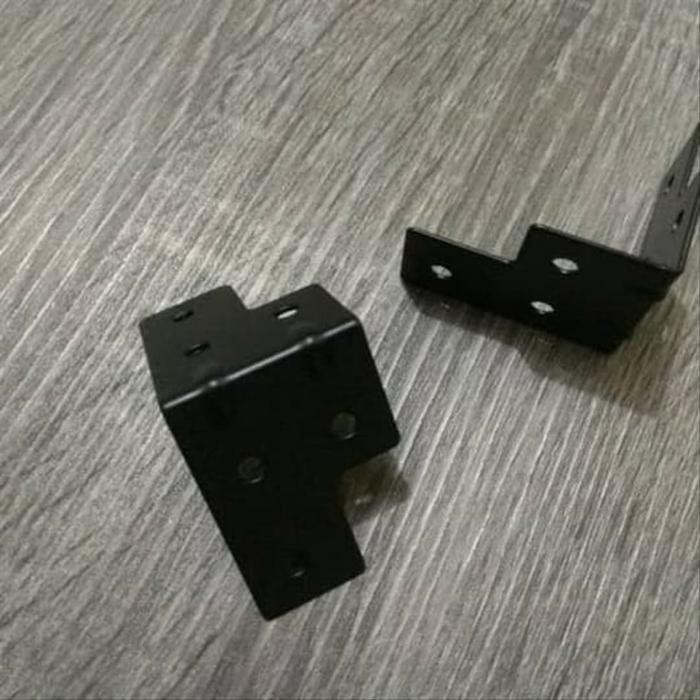 (BACA DESKRIPSI) siku hardcase besi T 6 lubang hitam / siku T 6 lubang / siku hardcase