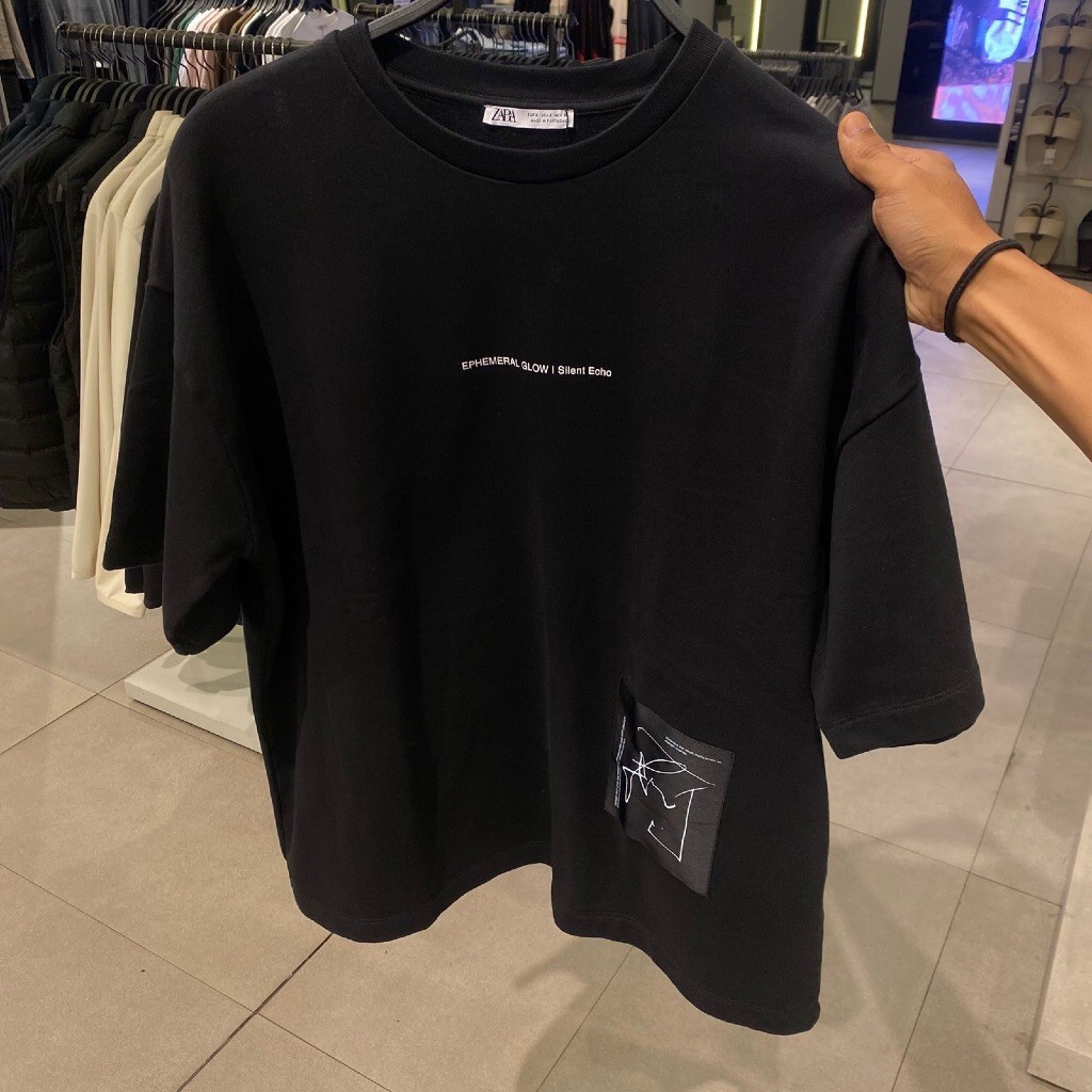 T-shirt Men's Unisex Full Tag Store Size Reguler Tshirt Oversize Zara (Man)