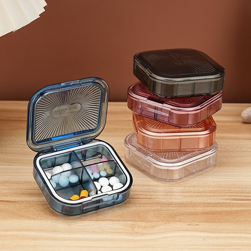 Pill Box Organizer 4 Sekat Wadah Obat Tempat Obat Mini 7 Hari Box Medicine Pill Box Mini