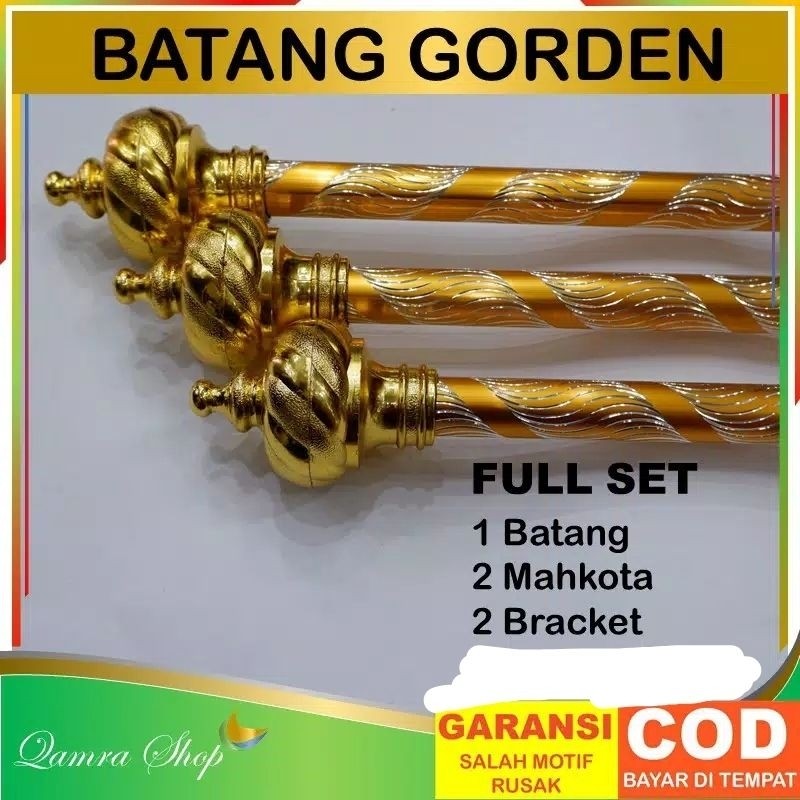 Batang Tiang Tongkat Rollet Besi Gorden Hordeng Korden Full set - Harga Grosir