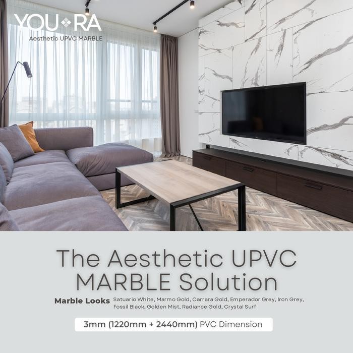 PVC UV MARBLE YOURA / MARMER / WALL BOARD / AESTHETIC