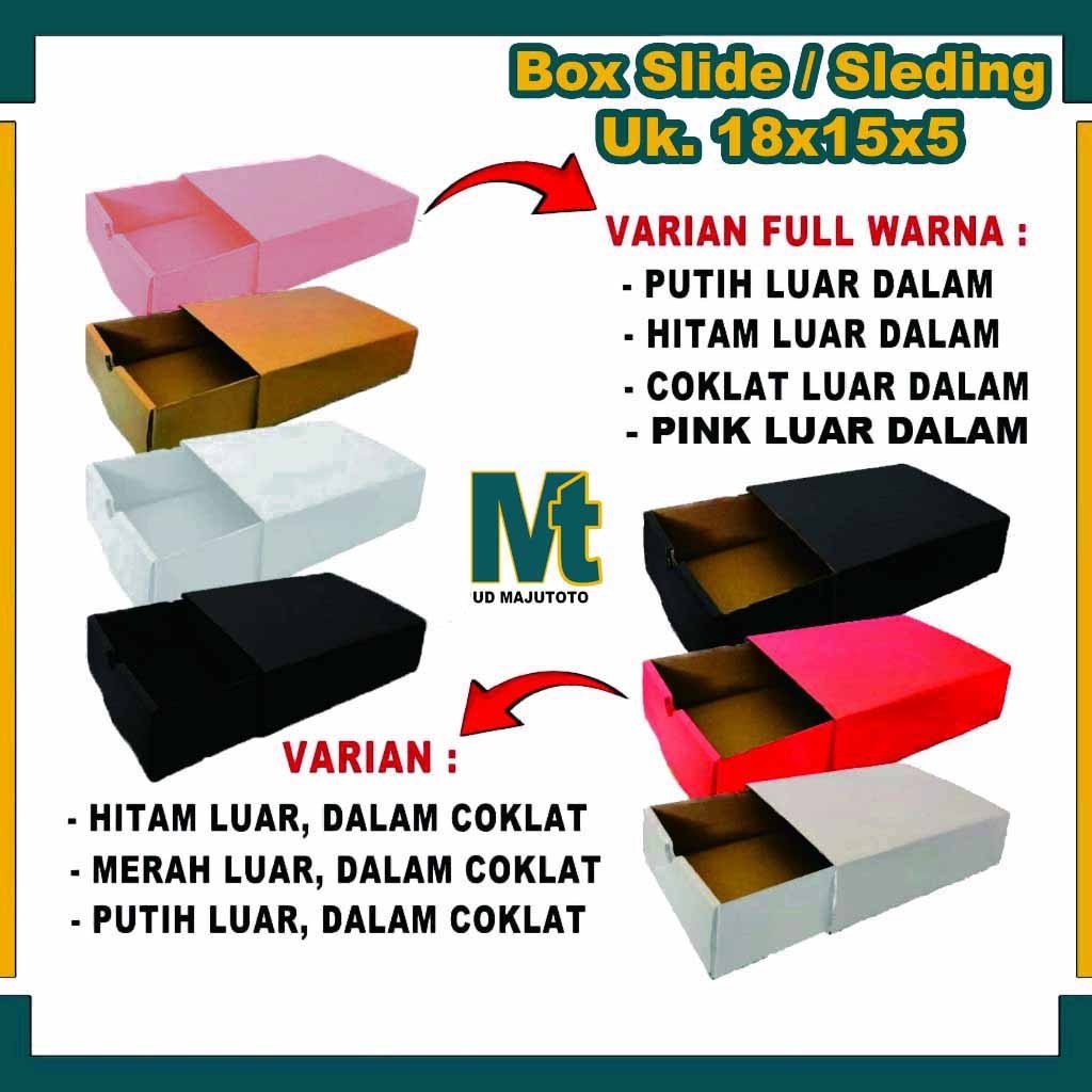 Box 18x15x5 Cm / Box Sleding / Kardus Polos / Slide Box