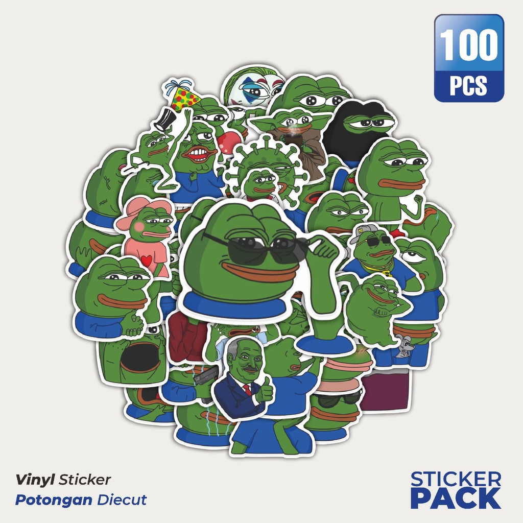 

Stiker Vinyl Stiker Meme Pepe The Frog Waterproof Aesthetic- Untuk Laptop, Motor, dan Helm - Paper Stationery Pack