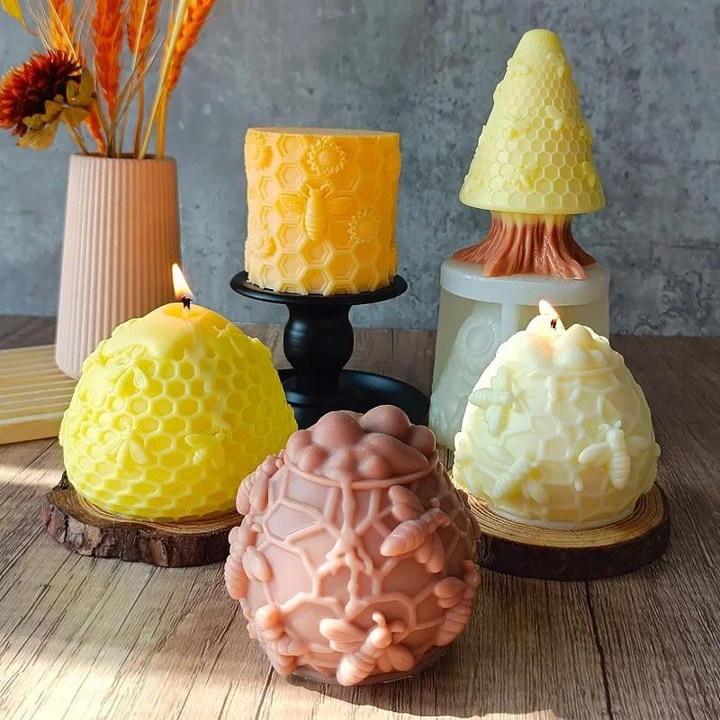 

3D Easter Geometric Eggs Candle Silicone Mold DIY Rabbit Aromatherapy Candle Mould Chocolate Gypsum Epoxy Resin Decoration Gift