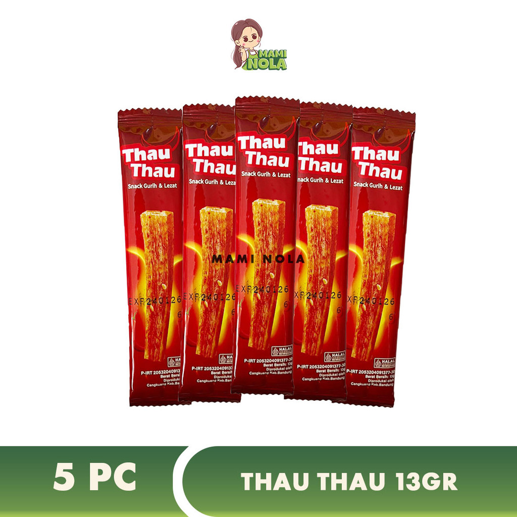 Snack Thau Thau Lembaran Pedas Manis Latio Lokal Halal 13g x 5 pc