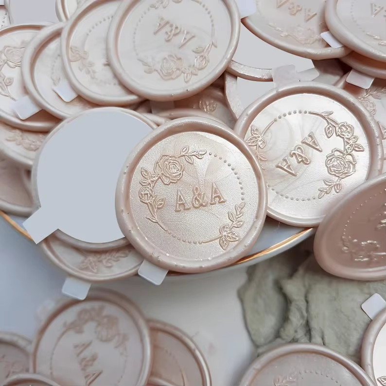 

30/50/100/150pcs Custom Wedding Wax Seal Stickers, 37 Colors of Self-adhesive Wax Seal Stickers, Decorate Wedding Invitations