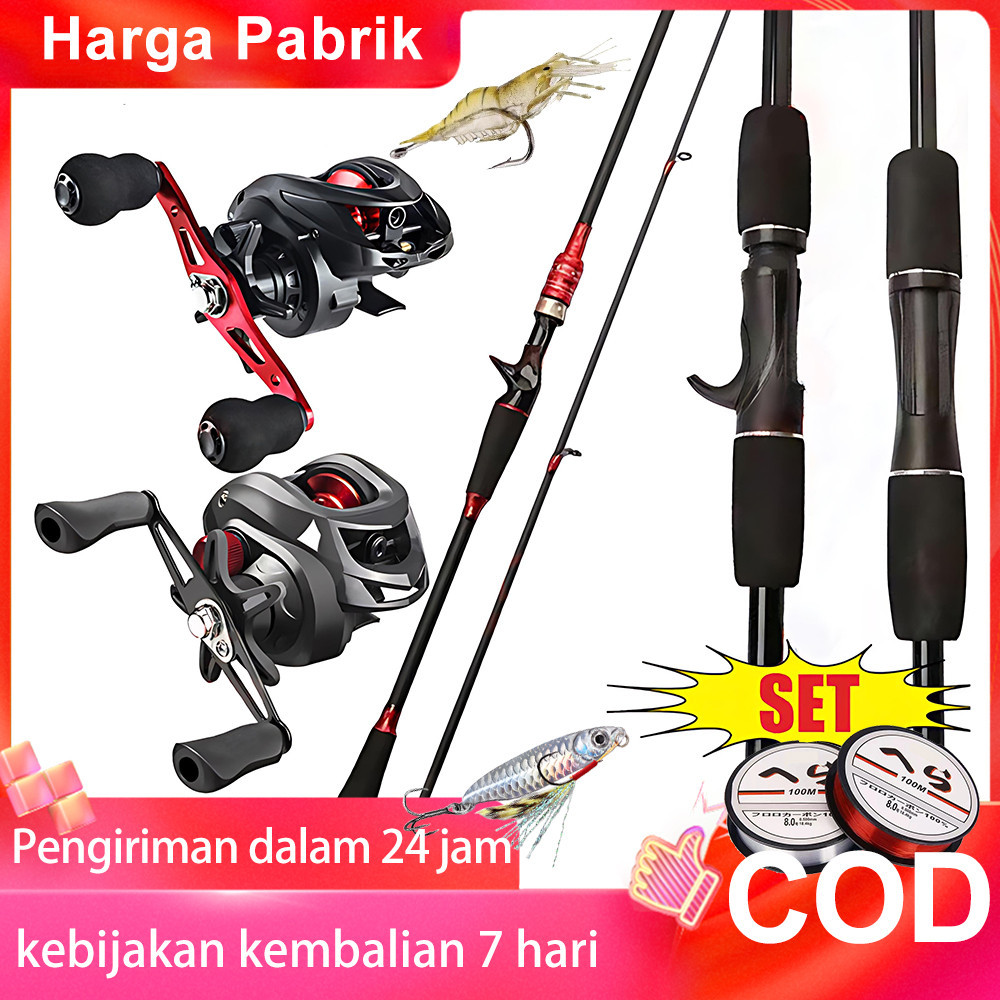 Pancing Set Murah Serat Karbon 1.8m-2.4mJoran Pancing Set / joran pancing 1 set murah / pancing 1 se