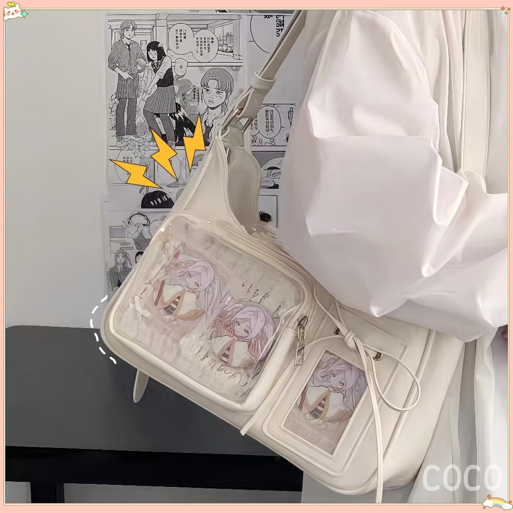 [COD] Tas Selempang Terbaru Lucu Wanita PU Korean Style Tas Bahu Tas Kapasitas Besa Tas Transparan I