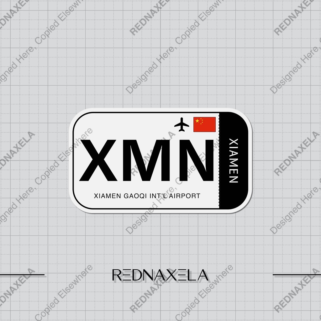 

Stiker Vinyl Xiamen Gaoqi International Airport Code XMN Sign Sticker