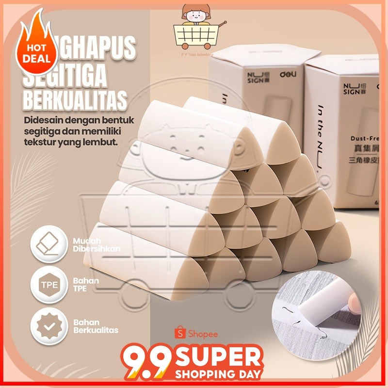 

Penghapus segitiga untuk siswa sekolah dasar. Dapat mengumpulkan remah-remah dan menghapus karakter menjadi potongan-potongan. Penghapus mudah dibersihkan tanpa meninggalkan bekas atau merusak kertas.