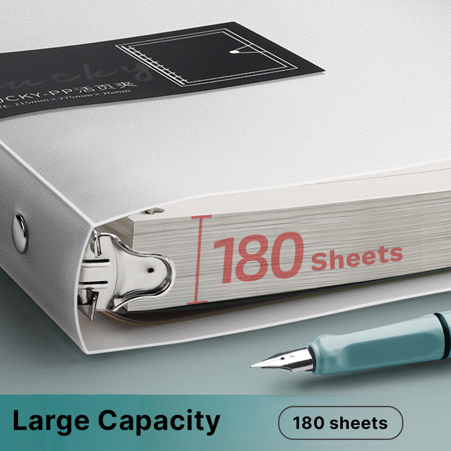 

5 Pack A5 B5 Loose-leaf Thick Bleed-proof Paper Transparent Cover Durable Binder Notebook Journal for Office Students School