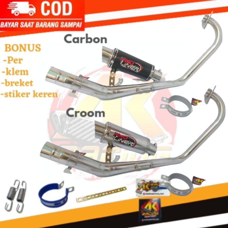 KNALPOT RACING PROLINER CARBON & CROOM VIXION, MP, BYSON, CBR, CB150, R15 V1 V2 V3, VERZA