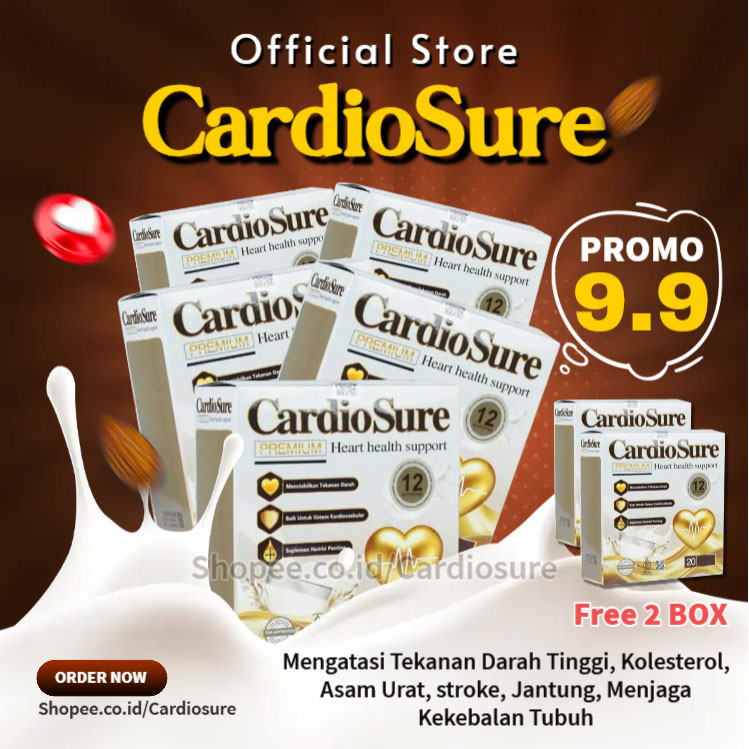 

CardioSure Official Shop ® Paket 5 Box Free 2 Box Susu Herbal Atasi Hipertensi Struk Asam Urat