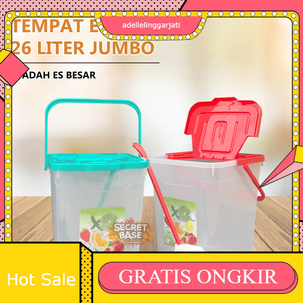 TOPLES ES BUAH - Bonus Gayung / Tempat Es Buah Besar/ Aquarium Es Buah