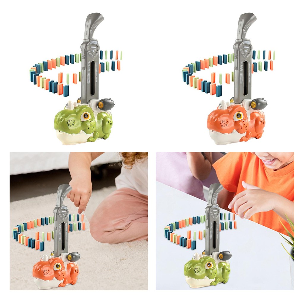 

Automatic Domino Dominoes Toy Creative Colorful with Light and Sound Building