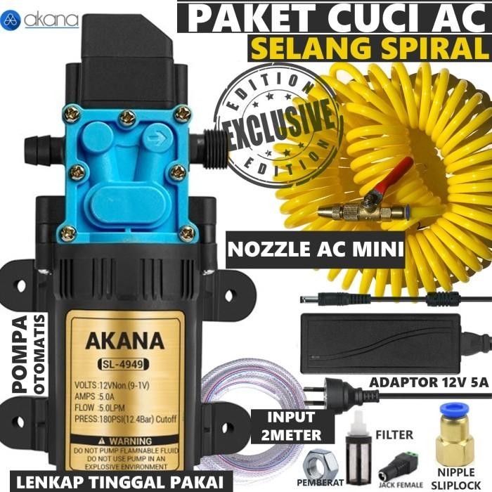 Paket Alat Cuci AC Tekanan Tinggi POMPA AKANA 4949 - tekanan tinggi - SELANG PU, 9METER