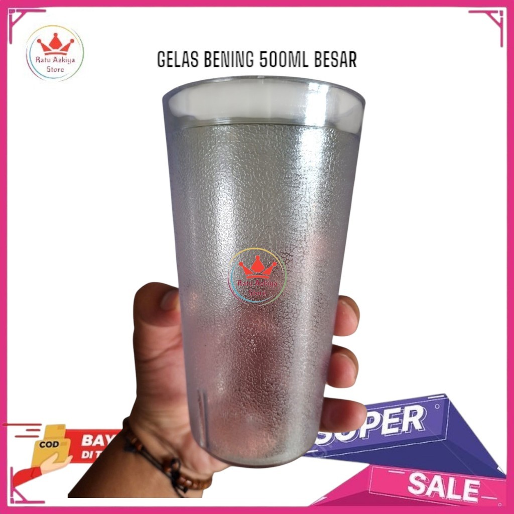 Best MURAH MERIAH  (500ML - 1PCS) Plastik Tebal Premium / Gelas ES TEH / Gelas Bening / Gelas Tinggi