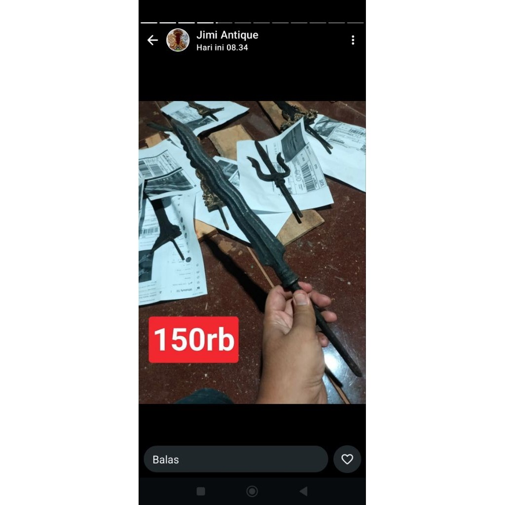 tombak sempono pamor nggligir dari Wesi aji pamor Keleng termurah sepuh majapahit