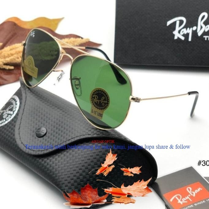 Kacamata Rayban Aviator Lensa Hard Diamond Fullset 3026 - Hitam - Hitam