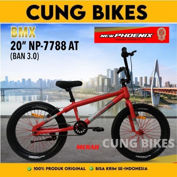 atelierautomobileengine Sepeda Anak BMX PHOENIX NP 7788 Ukuran 20 Inch Usia7 tahun Ban Jumbo 3.0