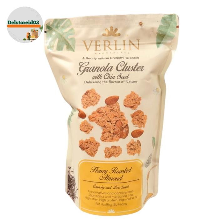 

Verlin granola cluster with chia seed honey roasted almond 150gr
