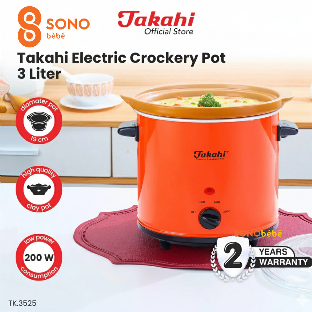 Takahi Electric Crockery Pot 3 Liter  | Slow Cooker