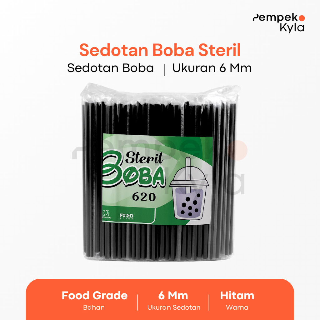 sedotan hitam steril 6mm