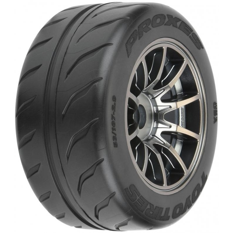 PRO-LINE TOYO PROXES R888R 53/107 2.9 BELTED SPECTRE GUNMETAL TIRE SET (17MM) (S3) (2) #PRO10200-11 