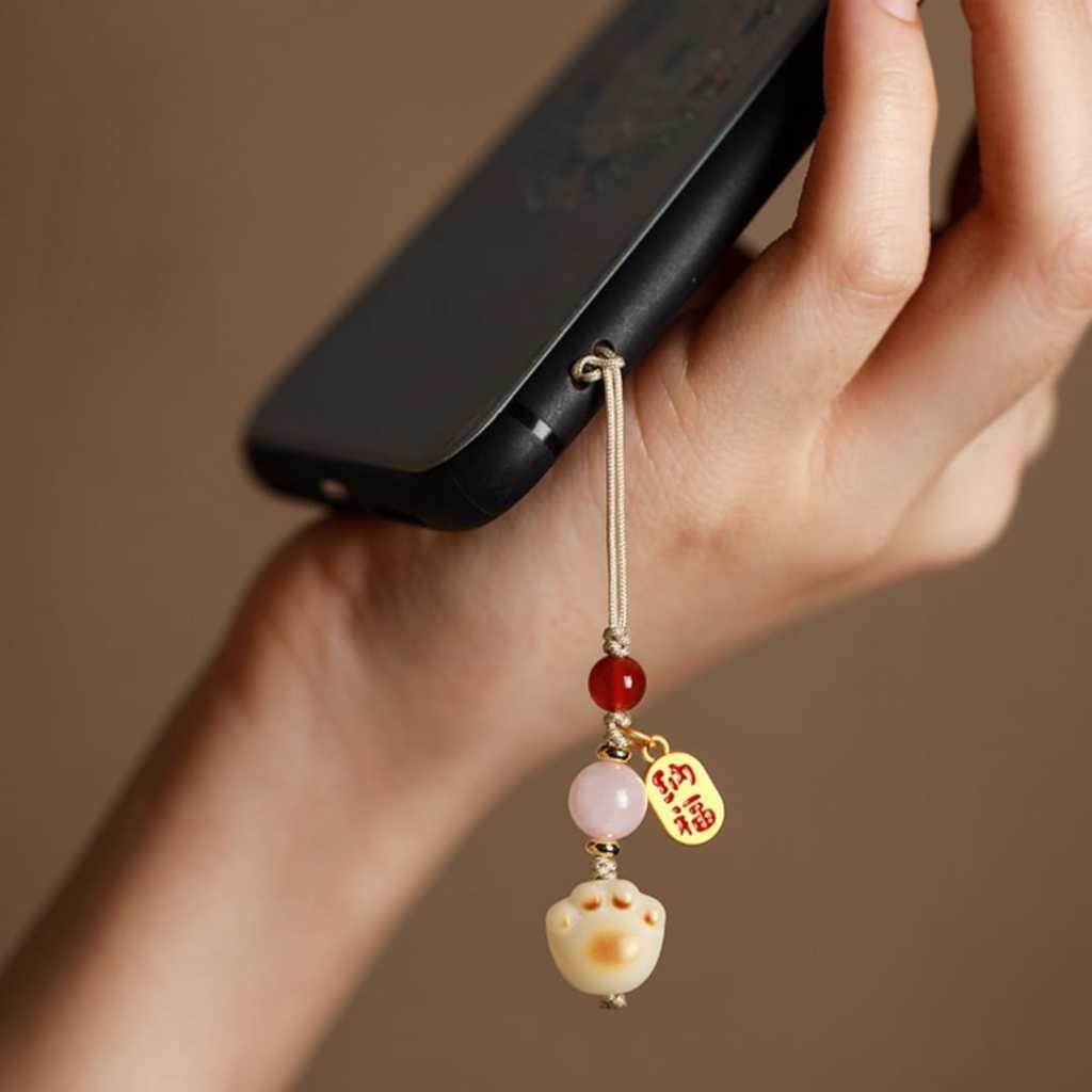 U CUSTOM - Gantungan Handphone Kucing Keberuntungan Maneki Neko Aesthetic Japan Style Gantungan Hp C