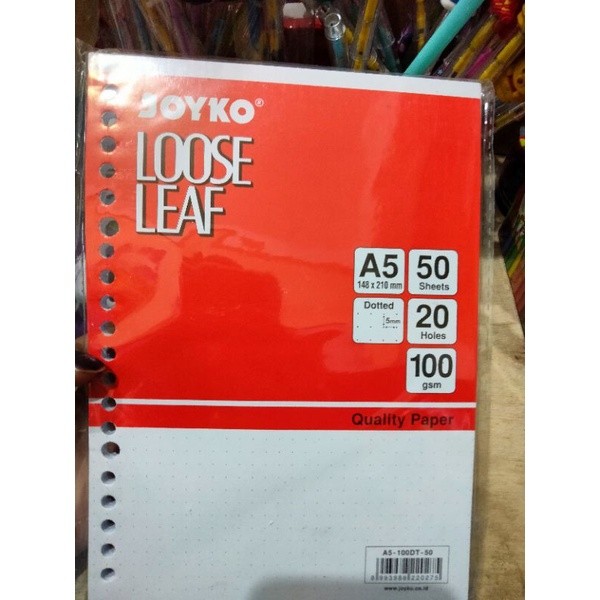 

loose leaf dotted A5 isi 50 lembar