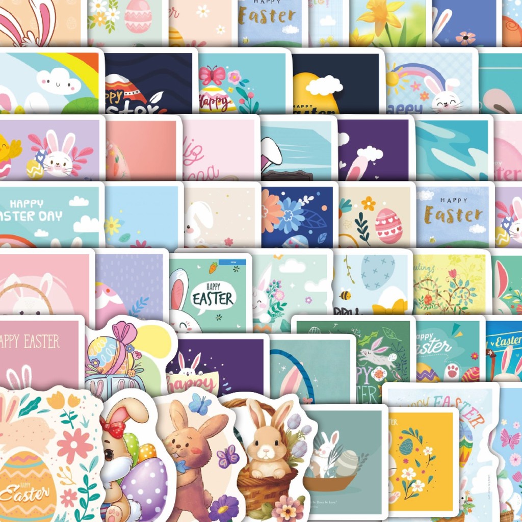 

Stiker Cutting Pack Stiker Tema Paskah V1 Isi 100Pcs Series Aesthetic Lucu Keren Untuk Koper Bahan Vynil
