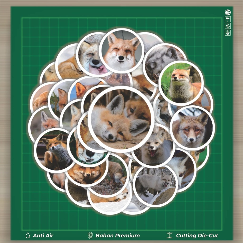 

HOT 50 PCS STIKER Stiker Funny Character Real Fox Portrait Stiker Fashion Cars Decal Dingin Kartu Album Custom Vinyl Anti Air- Sticker Aesthetic Buku Journal Koper Casing HP Tablet Laptop Helm Motor Botol Minum