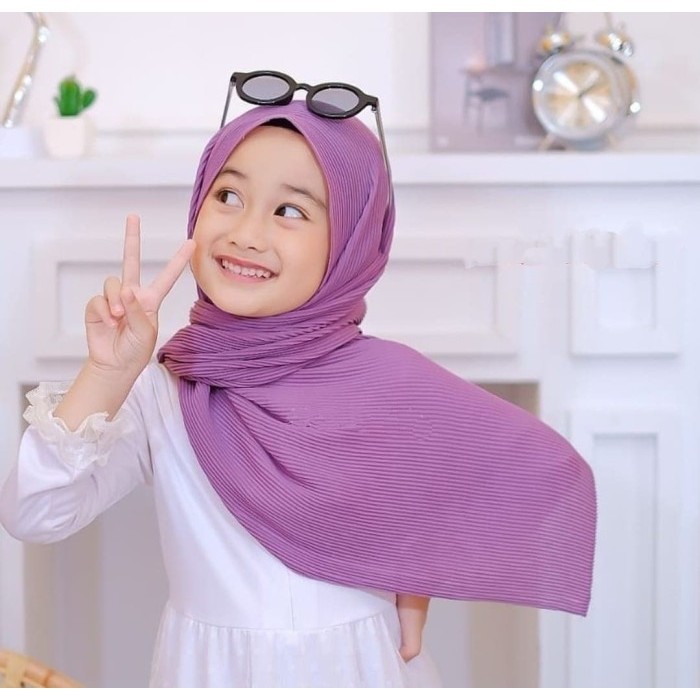 Kerudung Anak Instan Plisket Diamond TERMURAH Baru 2025 | Pashmina Anak Usia 3–10 Tahun Premium