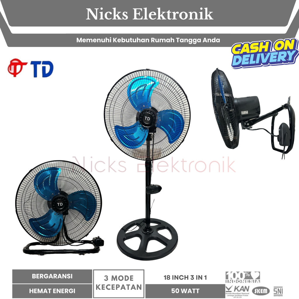 niaparamesia [COD] TD kipas angin/Kipas angin besi JUMBO 18 inch /kipas angin besar/kipas angin/kipa