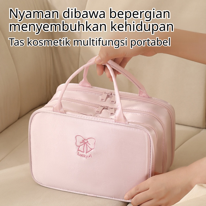 Kirim Dalam 24 Jam/[Kapasitas Besar + Bahan Anti Robek] Tas Kosmetik/Travel Makeup Bag/Organizer Per
