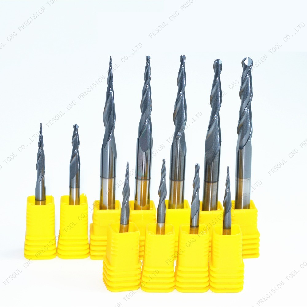R0.25 R0.5 R0.75 R1.0 R1.5 R2.0-2PCS,C solid carbide woodworking router bit,TiA HRC55 tapered ball n