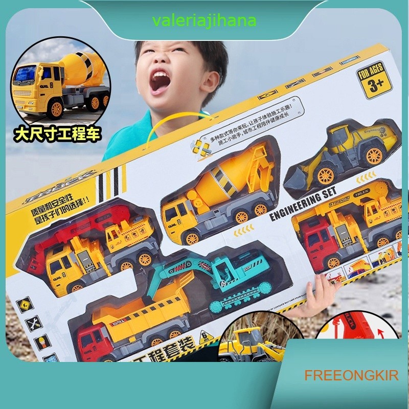 Mainan Mobil Set 6 Pcs Super Lengkap Truk Proyek Excavator Mobil Kontruksi Besar Excavator Diecast K