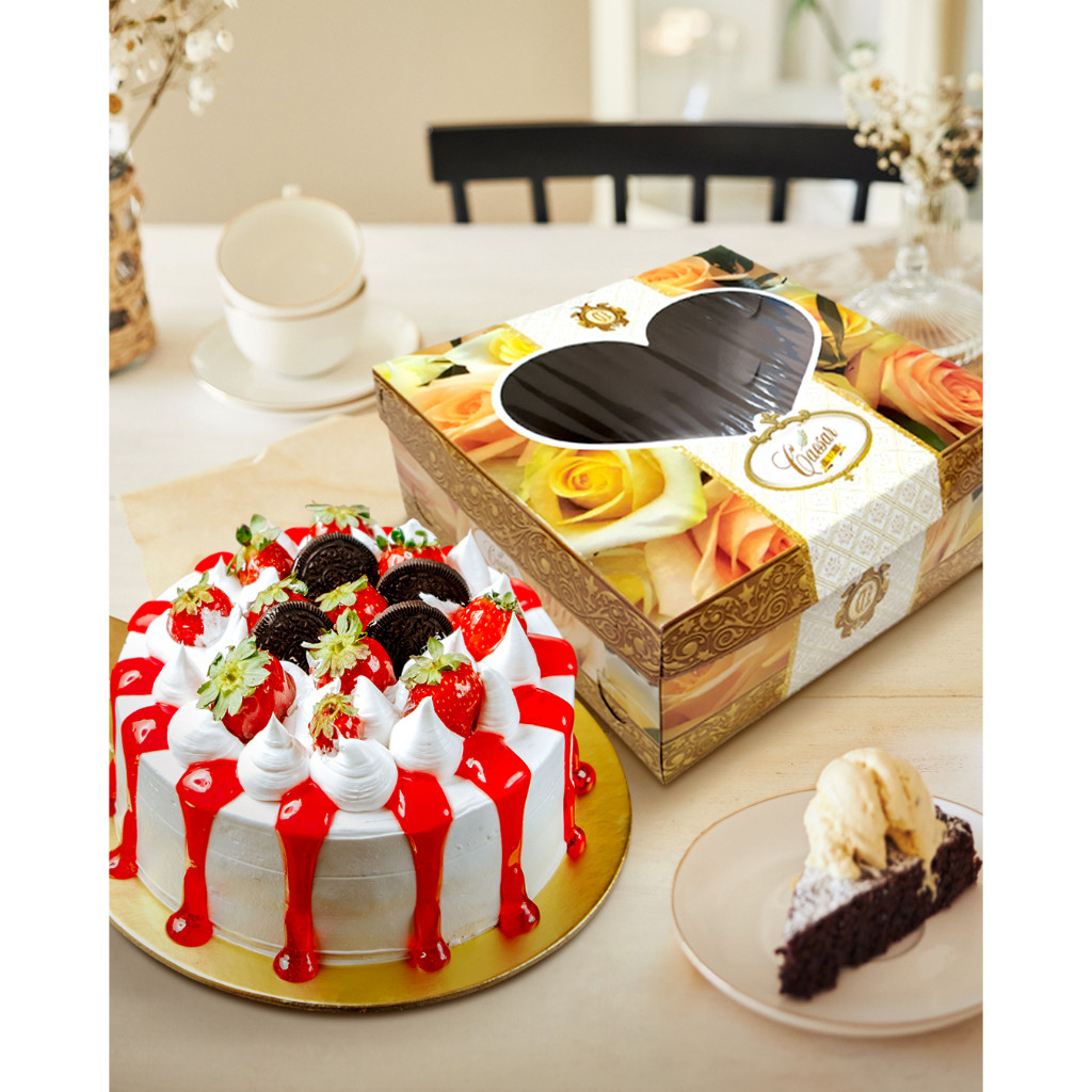 CAKE BOX CAESAR LUX 22X22 KOTAK DUS KUE TART 22 X 22 JAJAN ROTI KUE HANTARAN SESERAHAN