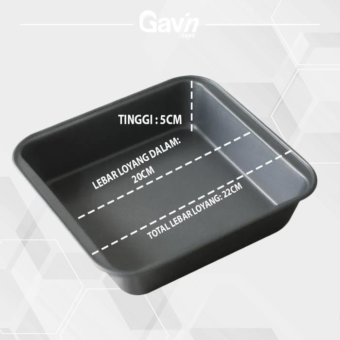 PROMO  CT - Loyang Kue 20x20 cm Anti Lengket Kotak Loyang Roti Bolu Big J