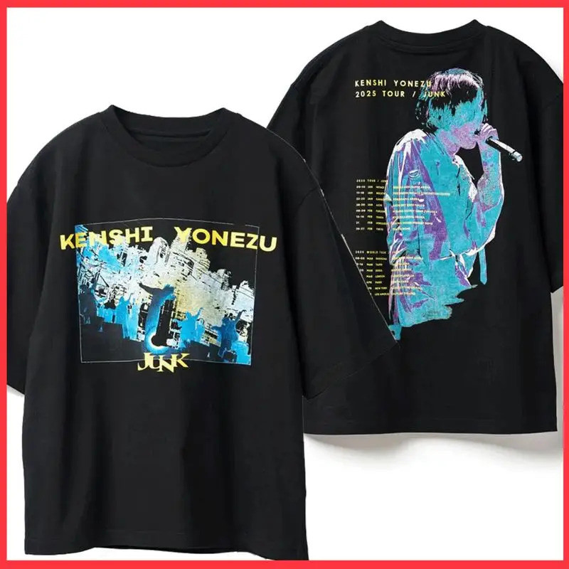 gaya jalanan Kaos Kenshi Yonezu Junk World Tour 2025 Ukuran S 3XL Luar ruangan