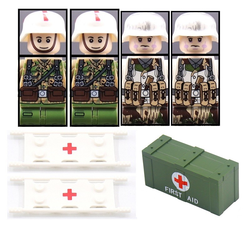 Military Soler WW2 Germany Paramecs MOC Guns Accessories Buig Blocks Playmobil Accessory Mini Parts 