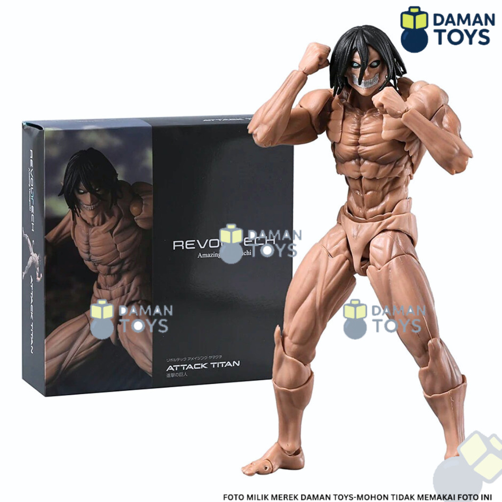 Action Figure Eren Yeager Attack Titan 15cm Revoltech Anime Model AOT