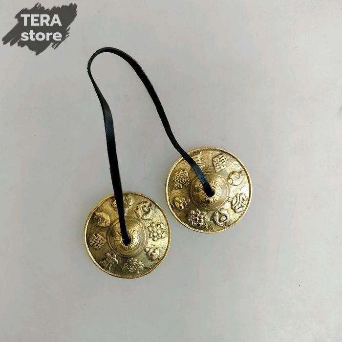 tibet meditation tingsha cymball simbal diameter 6.5 cm bel keberuntungan meditasi yoga