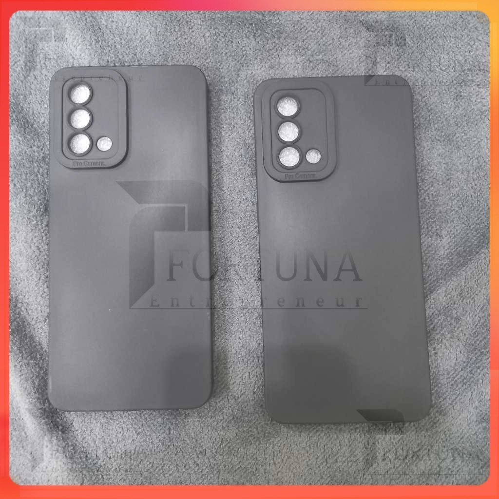 Softcase Hitam Polos Black Matte Case Oppo A74/Oppo A95  Liquid Silicone Pro Camera