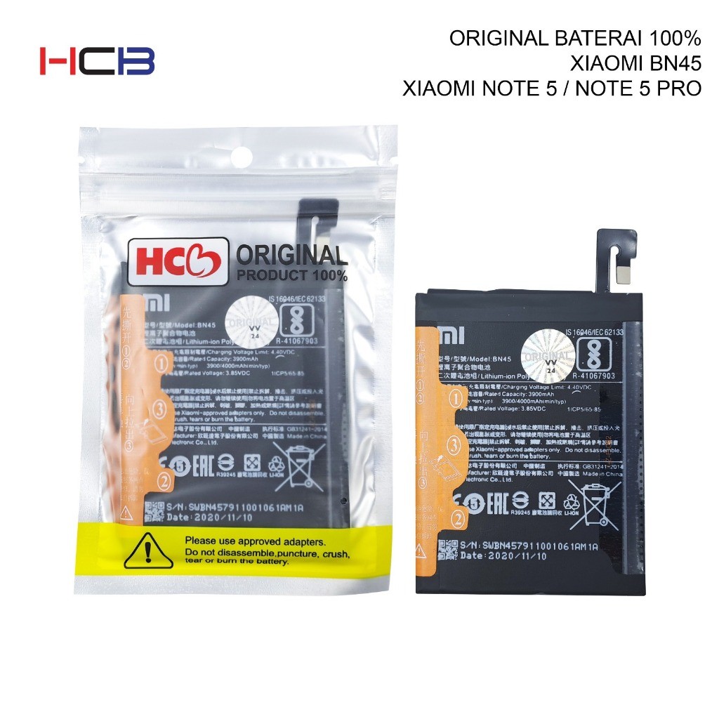 BATERAI XIAOMI BN45 / REDMI NOTE5 / REDMI NOTE 5 PRO  BATERAI ORIGINAL 100%