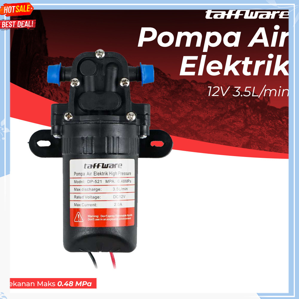 Pompa Air Elektrik High Pressure 12V 3.5L/min Portable Mesin Semprot Cuci Motor Mobil Spray Pump Tek