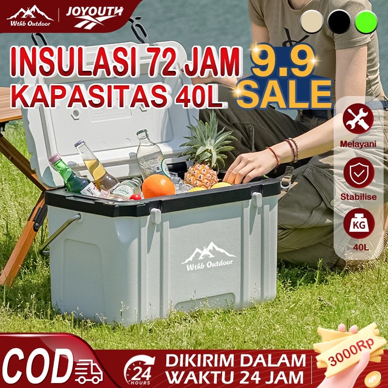 JOY  Cooler Box 40L pendingin box es Outdoor Camping batu tahan lama Box Es Container Segar Penyimpa