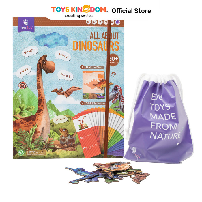 Toys Kingdom Mieredu Magnetic Puzzle All About Dinosaurus Kids Toy Toys Mainan Susun Benda Kartu Kar