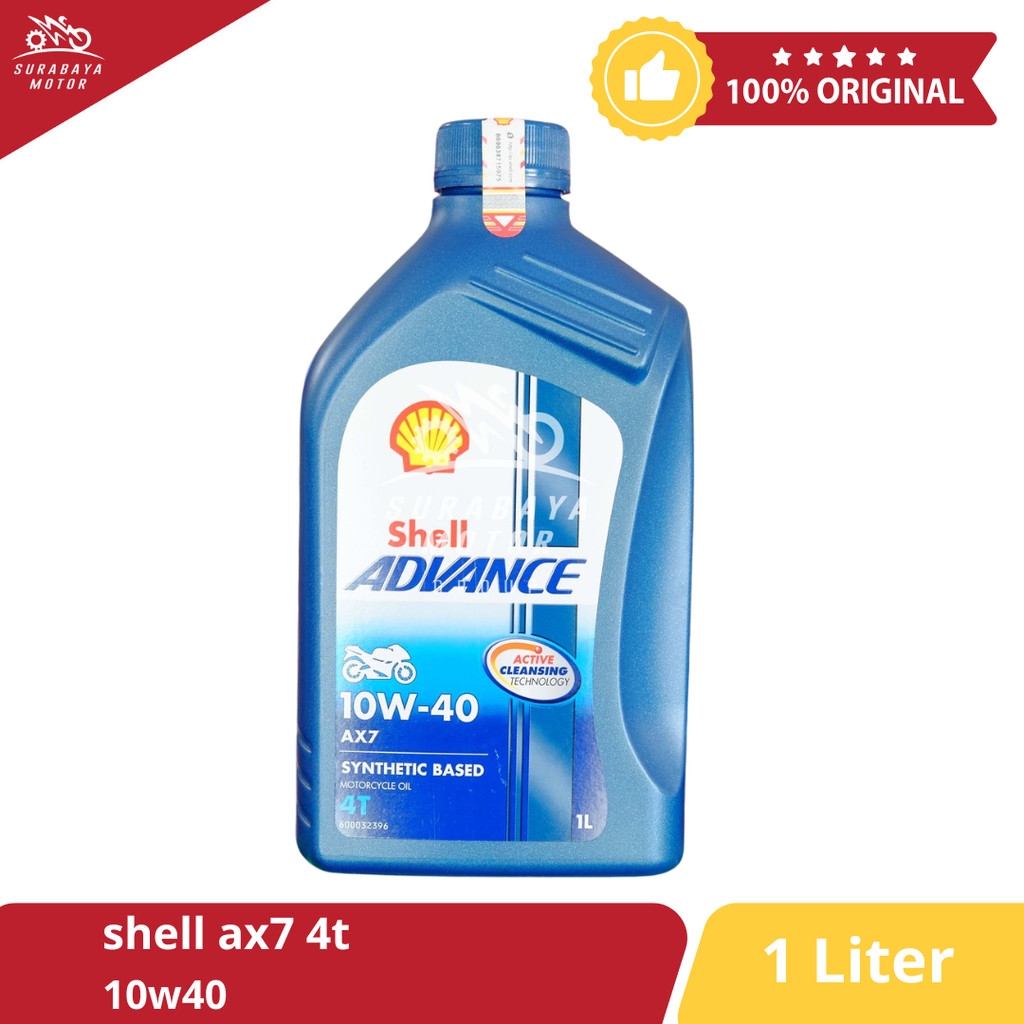 Oli SHELL AX7 1L 4T Sae 10W-40 Advance 1000 ML Sport Sepeda Motor Vixion CB150R CBR150